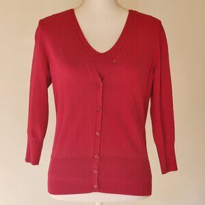 Ann Taylor, Fuchsia pink, Long sleeve sweater set, Size S